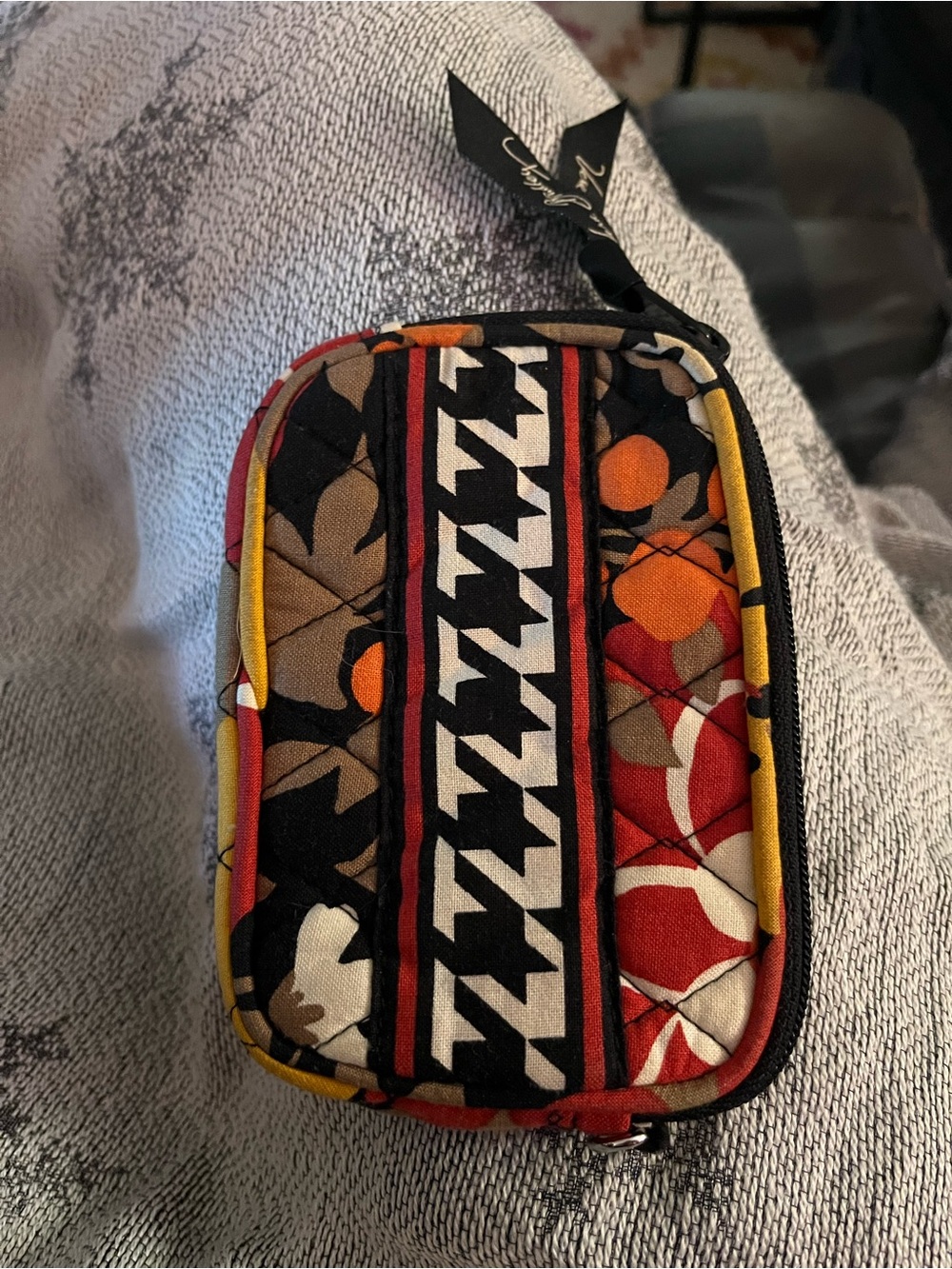 Vera Bradley Black & Cream Quilted Zip Pouch - Picture 2 of 4